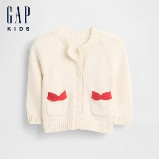 【GAP】嬰兒裝 圓領針織外套-象牙白(845604)