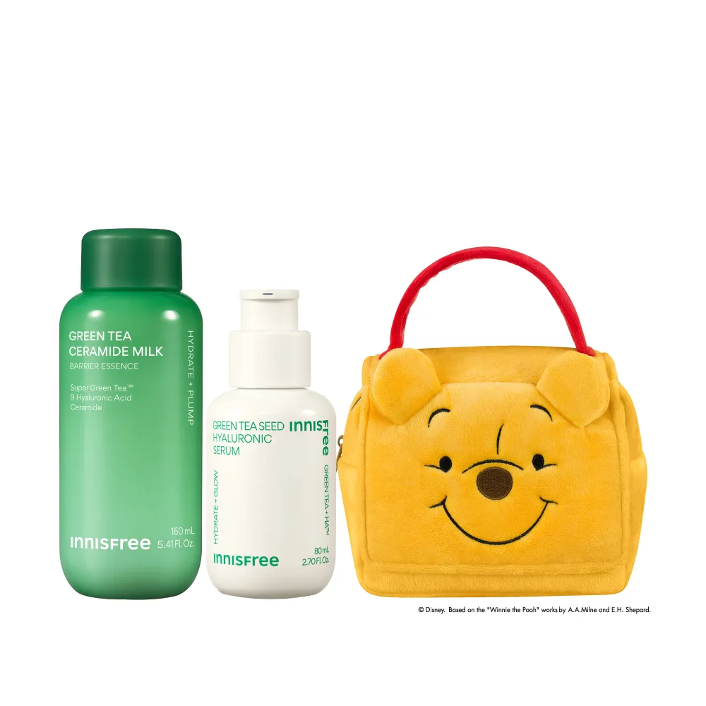 【INNISFREE】綠茶加倍保濕雙星組(保濕精華+牛奶水精華)