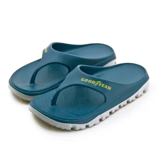 【GOODYEAR 固特異】男 舒適緩震Q彈休閒運動越野夾腳拖鞋 悍徒II系列(藍灰 53306)