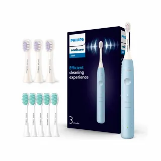 【Philips 飛利浦-momo獨家】官方直營 Sonicare輕柔舒敏音波震動牙刷-小彩刷藍HX2411/04送刷頭8入