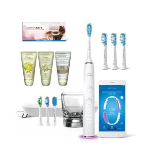 【Philips 飛利浦】官方直營 Sonicare  鑽白極淨智能鑽石音波震動牙刷/電動牙刷-晶鑽白HX9924/02