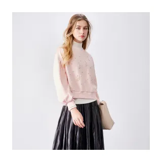 【Le Polka】珍珠鑽飾氣質衛衣-女
