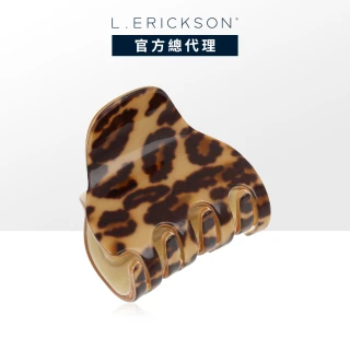 【L. ERICKSON】簡約半月型小抓夾〈豹紋/象牙白〉