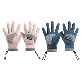 【TLYS-J】兒童抽繩防風手套 男女童保暖手套 五指防滑手套 防水防風手套 玩雪手套(適合3-10歲)