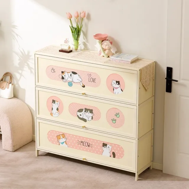 【銘利萊】門口家用鞋櫃 多層鞋架 大容量神器大鞋櫃 動畫團鞋櫃(貓咪款 七層110*33*106)