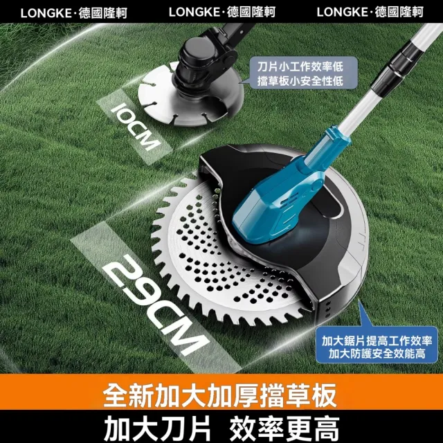 【巧可】無刷電動割草機 手提式除草機 園藝修剪機 草坪機 護理機(合金刀片 90°機頭翻轉 液晶數顯)