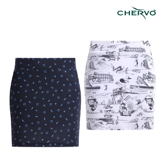 【CHERVO】JOJOBA - SKIRT 女士 高爾夫印花短褲裙(兩色任選)
