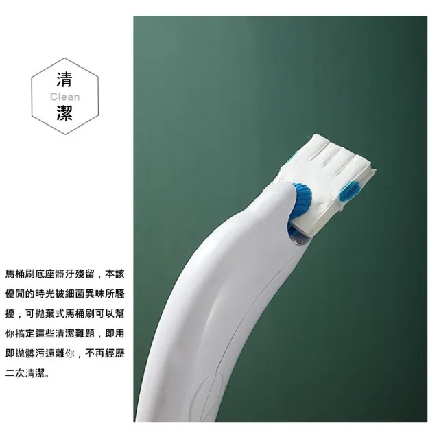【晴安居】拋棄式壁掛立式雙款收納馬桶刷 濃縮清潔劑小刷頭馬桶清潔刷(一只+2包刷頭補充包)