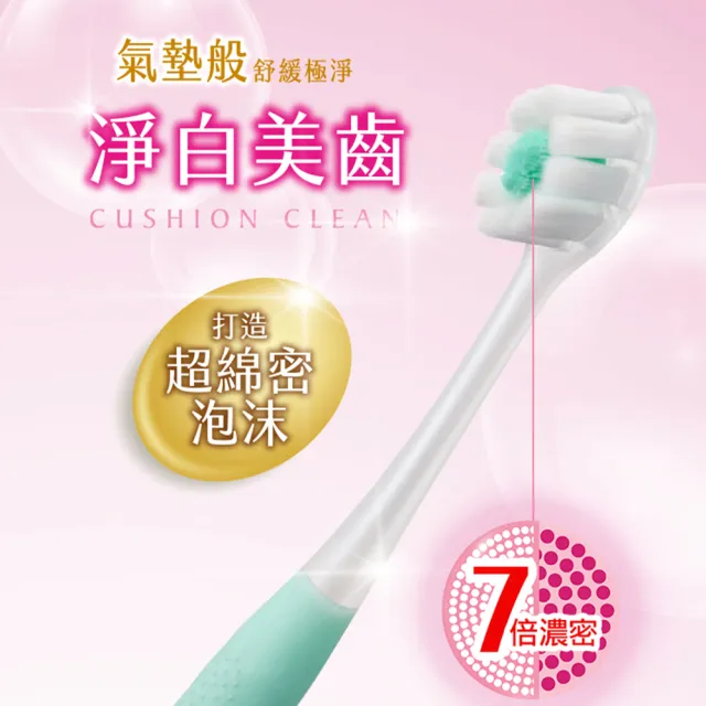 【Colgate 高露潔】Cushion Clean淨白美齒牙刷2入(氣墊刷毛/顏色隨機)