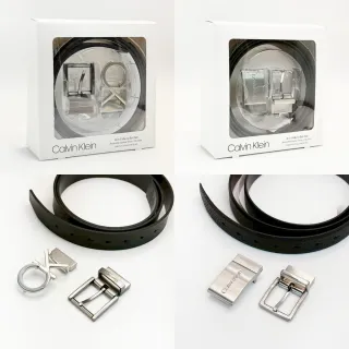 【Calvin Klein】盒裝送禮 4合一 CK 腰帶 皮帶 Calvin Klein 48腰內 大尺碼 可修剪長度(8808)