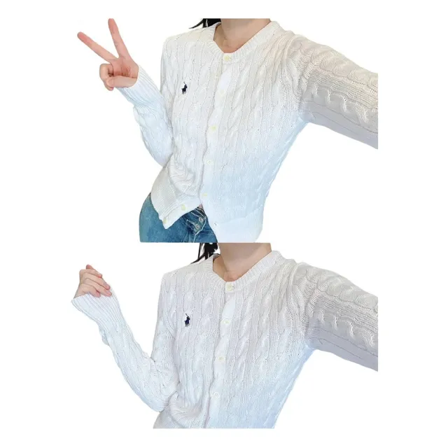 【POLO】大童青年版 Ralph Lauren小馬刺繡麻花針織外套/針織衫(大童版xl 建議成人60KG以下)