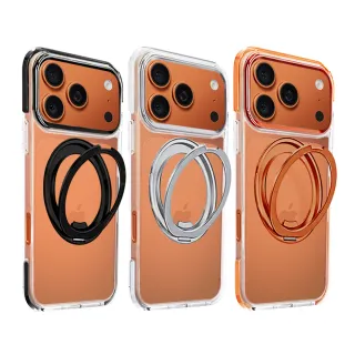 【ZA 喆安】無套手感磁吸充電支架TPU透明防摔手機保護殼套i17 Pro/Pro Max(適用iPhone)