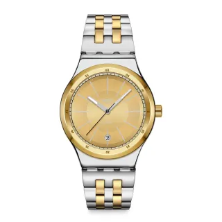 【SWATCH】GOLDCLOAK MECHANISM 機械錶/男錶/女錶/瑞士製造 YIS437G(42mm)