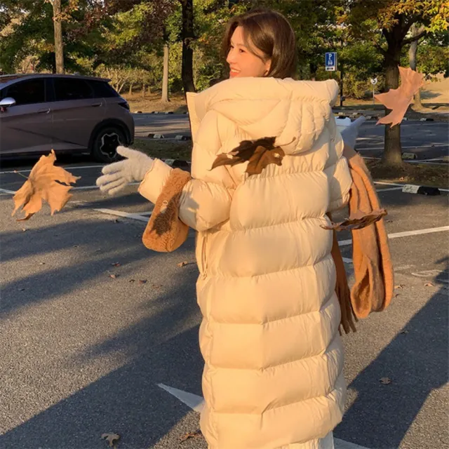 【巴黎精品】頂級真羽絨外套90%鴨絨羽絨衣秋冬保暖上衣大碼休閒女裝(連帽溫柔長版4色n1mj1)
