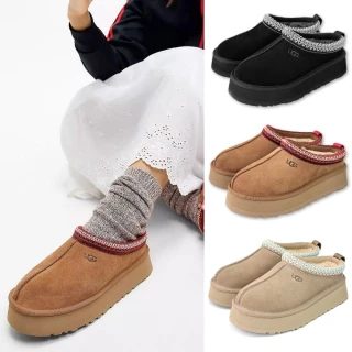 【UGG】Tazz 民族風厚底低筒雪靴 女 1174471 保暖加絨低幫一腳蹬穆羊毛一體短靴1122553