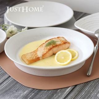 【Just Home】白晝流星陶瓷10.5吋深盤(可微波 盤 碗盤 平盤 西餐盤 義大利麵 擺盤)
