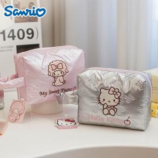 【SANRIO 三麗鷗】凱蒂貓彼安諾便攜手提化妝包(Hello kitty/Piano)