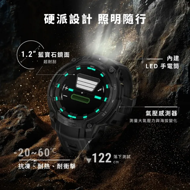 【GARMIN】INSTINCT Crossover AMOLED 實體指針GPS智慧錶 45mm