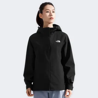 【The North Face 官方旗艦】北面女款黑色DRYVENT防水衝鋒衣｜8DX8JK3(外套)