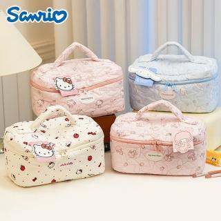 【SANRIO 三麗鷗】大耳狗凱蒂貓彼安諾大容量雲朵手提化妝包