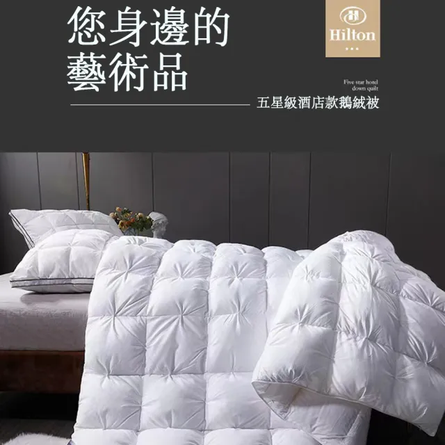 【Hilton 希爾頓】鵝絨被 春秋季羽絨被180*220CM(大朵鵝絨 雙人保暖棉被)