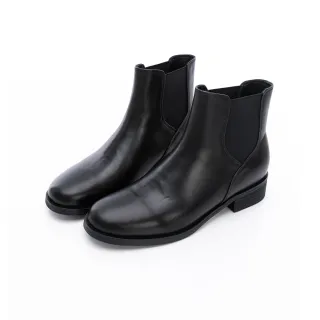 【GEORGE 喬治皮鞋】小牛皮素面切爾西短靴 -黑532015KN10