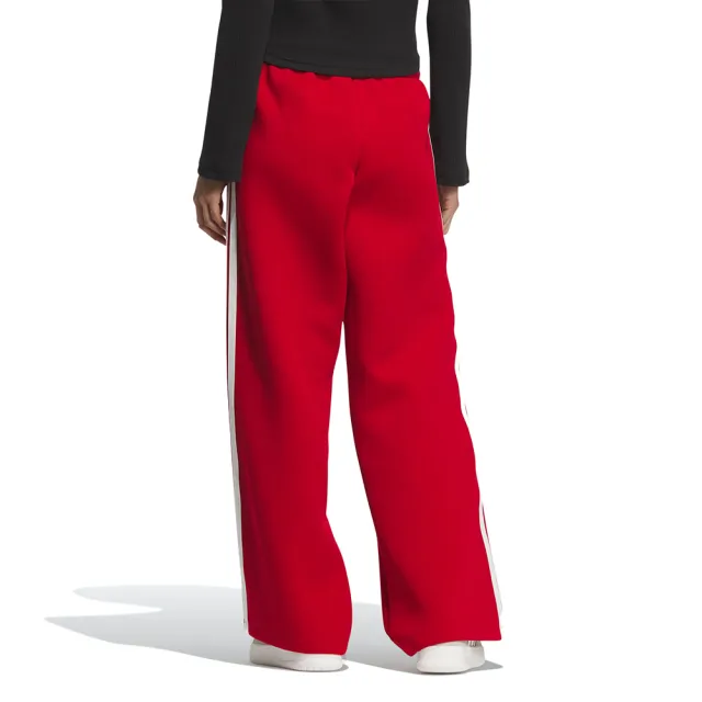 【adidas 愛迪達】CW Wide KN Pant 女款 紅白色 運動 休閒 CNY 新年 口袋 寬鬆 長褲 JZ1643