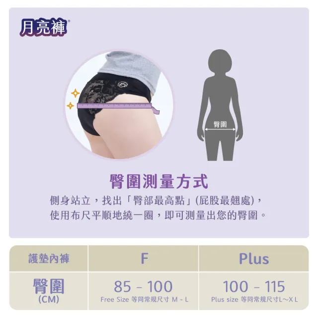【月亮褲】裸感無痕護墊內褲日日穿4件組(護墊天天穿 安心舒適一整天)