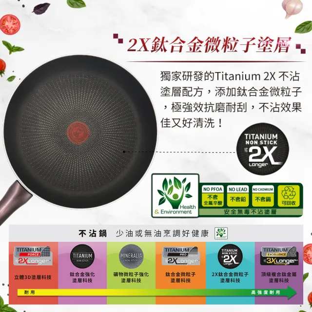 【Tefal 特福】法國製烈焰武士系列28CM不沾鍋平底鍋