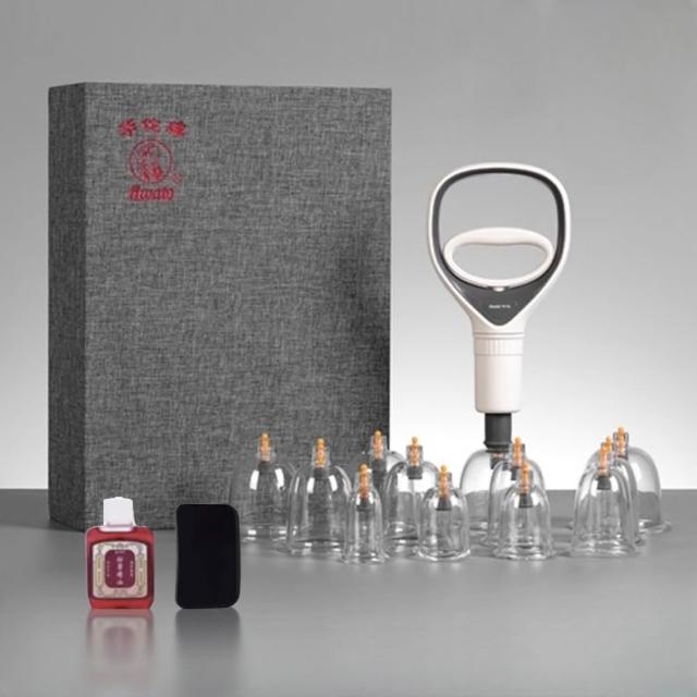 【華佗牌】華佗牌12罐拔罐組錦緞禮盒裝(禮盒 送禮 拔罐杯 拔罐器 手動真空拔罐)