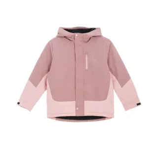 【GIORDANO 佐丹奴】童裝刷絨防風連帽外套(82 暮光紫X啞粉紅)