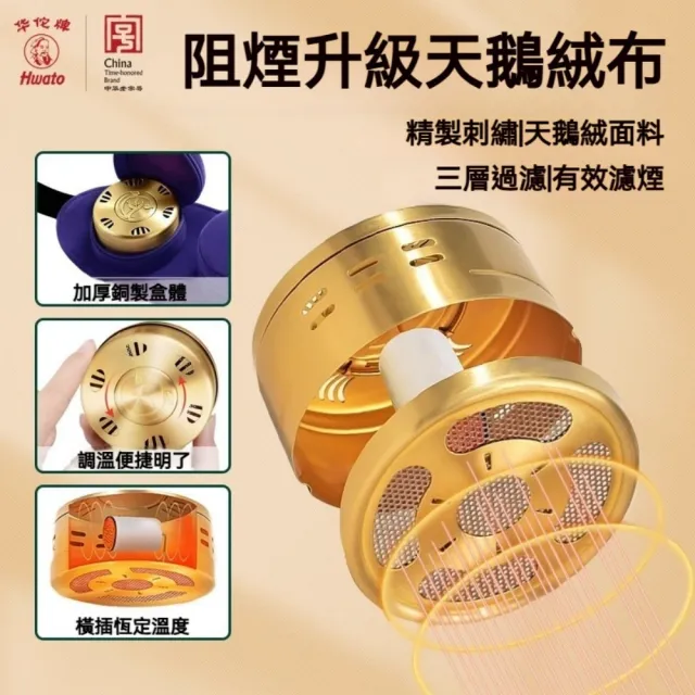 【Hwato 华佗牌】贈黃銅艾灸罐-艾灸罐套裝-三聯(艾灸儀 艾灸罐 艾灸盒 艾灸器具)
