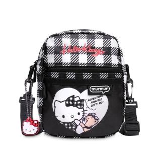 【murmur】輕量旅行兩用mini包 - hello kitty （黑白格）│ 附吊飾(旅行包.隨身包.小包.輕