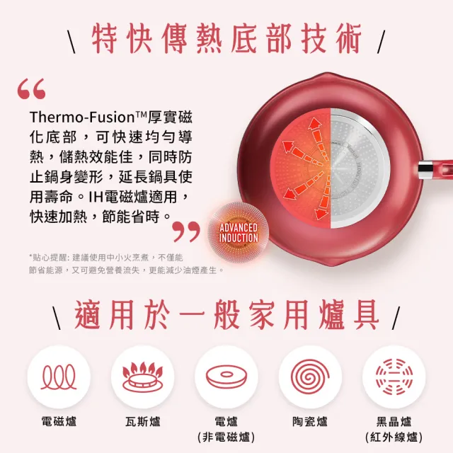 【Tefal 特福】美食家鈦極系列28CM萬用型不沾鍋深平底鍋/萬用鍋(IH爐可用鍋)