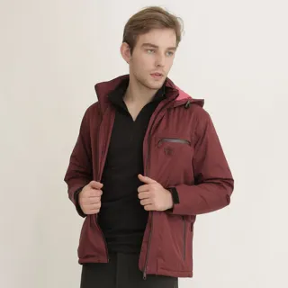 【Vital Silver 銀盾】男個性PrimaLoft防風防水保暖外套(連帽可拆/防水外套/防風外套/機能外套/冬季必備)