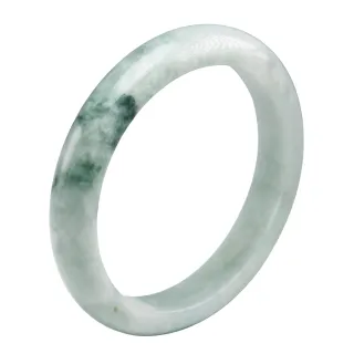 【漢石齋】天然翡翠A貨 手鐲玉鐲 飄花種 福 利 品(手圍18/ 版寬11.5mm)