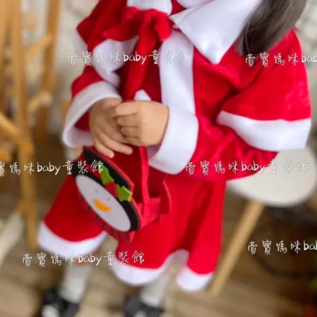 【安朵童舖】現貨表演服長袖連身裙套裝小洋裝聖誕老人聖誕裝長袖上衣長褲子男童童裝(135)