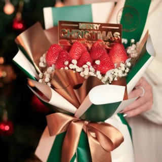 【MyDearStrawberries】Bolzano義式聖誕草莓花束禮盒組(水果花束/情人節/告白/生日禮物/草莓)