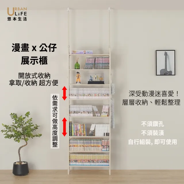 【URBAN LiFE 悠本生活】頂天立地多功能收納架(漫畫架鞋架層架廚房多功能置物架玄關架寬65公分鞋櫃隙縫架)