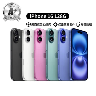 【Apple】A+級福利品 iPhone 16 128G 6.1吋(OVERDIGI殼貼組)