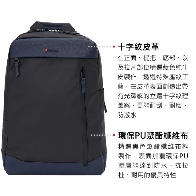 【Knirps 德國紅點傘】商務後背包 14吋筆電收納 YKK拉鍊 可掛行李桿設計(多色任選 送禮)