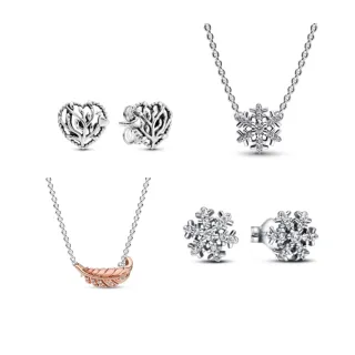 【Pandora官方直營】聖誕禮首選 | 雙12限量絕版套組-項鏈+耳環(款式任選)