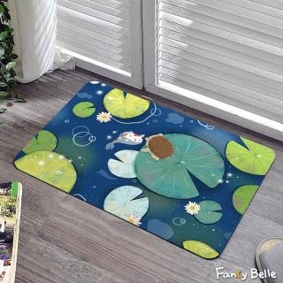 【Great Living 格蕾寢飾】Fancy Belle《荷葉田田》抗菌可水洗軟式珪藻土強效吸水地墊(60*39CM)