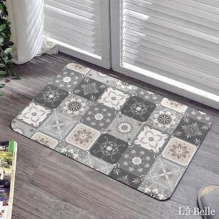 【Great Living 格蕾寢飾】La Belle《萬花筒花磚》抗菌可水洗軟式珪藻土強效吸水地墊(60*39CM)