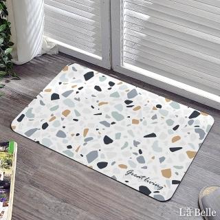 【Great Living 格蕾寢飾】La Belle《復古磨石》抗菌可水洗軟式珪藻土強效吸水地墊(60*39CM)