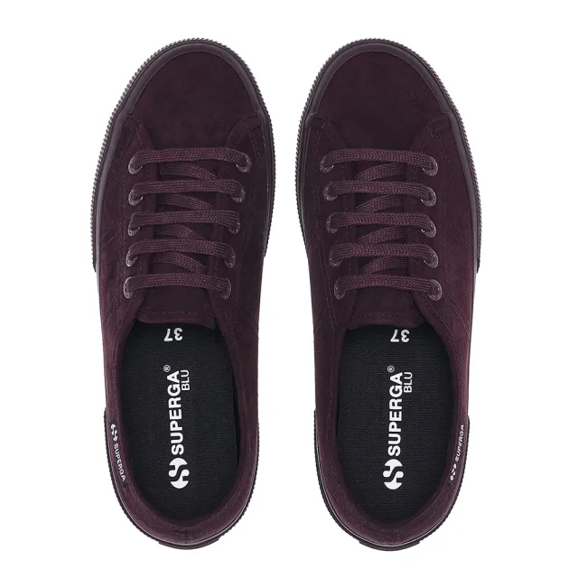 【SUPERGA】帆布鞋 女鞋 休閒鞋 3750 輕量系列 麂皮 酒紅色 S21682W-A6J
