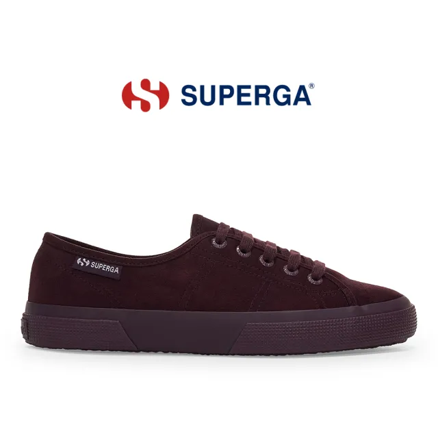 【SUPERGA】帆布鞋 女鞋 休閒鞋 3750 輕量系列 麂皮 酒紅色 S21682W-A6J