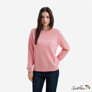 【Arnold Palmer 雨傘】女裝-刺繡幸運草圓領大學T(粉紅色)