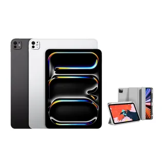 【Apple】2025 iPad Pro M5晶片/11吋/WiFi/512G 平板電腦(三折筆槽殼+鋼化保貼組)