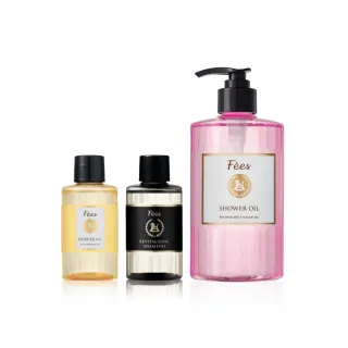 【Fees BEAUTE法緻】冬季美妝袋(巴黎玫瑰520mlx1+琥珀凡爾賽53mlx1+賦活洗浴53mlx1)(交換禮物)